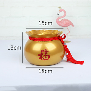 <b>Large</b> Lucky Red Decorative Bucket Flower Growing Pot Wedding Display <b>Plant</b> Stand Metal Rack - Product Image 4