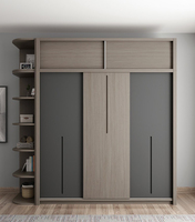 Armoire coulissante moderne pour chambre à coucher, armoires minimalistes en bois avec portes coulissantes, gain de place