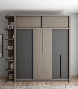 Armoire coulissante moderne pour chambre à coucher, armoires minimalistes en bois avec portes coulissantes, gain de place - Product Image 2