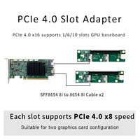 Komponen Server MIWIN Kartu Retimer Internal Pcie 4.0 X16 ke 2* SFF-8654 X8 Kartu Adaptor Switch dengan Kartu Retimer PCIe 4.0 Terintegrasi