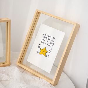 Wooden Acrylic <b>Photo</b> <b>Frame</b> Rectangle Single Layer Glass Durable Tabletop Display Living Room Bedroom Study - Product Image 4