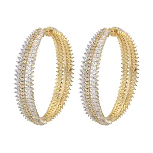 Boucles d'oreilles de grande taille en Zircon, modèles de bijoux africains pour femmes, images de grand cadeau en or, tendance, AAA, collection 2022
