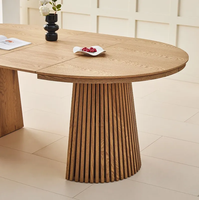 Elegante Mesa de Comedor Extensible de MDF, Mesa Ajustable de MDF para Comedor de Hotel Moderno