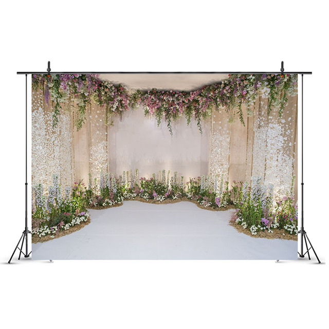 Nicro 7*5Ft Floral Theme Collapsible Picture Printing Photo Booth Backdrop for Wedding Background Events Party Supplies