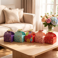 Boîte à dragées en papier ajourée pour mariage, avec décoration papillon 3D, mini-boîtes cadeaux, vente chaude