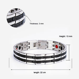 Japón hermosa Quantum Scalar Bio Energy energía magnética 5 en 1 Bio Magnetic 316l pulseras de brazalete de acero inoxidable - Product Image 2