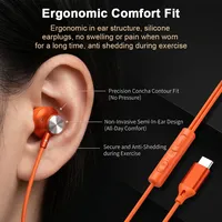 Headphone Berkabel In-Ear dengan Peredam Kebisingan Aktif, Suara Surround HiFi, USB Type-C, Earphone 35mm untuk iPhone 17 Pro Max