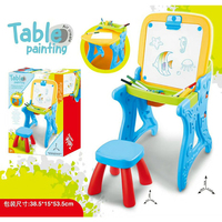 Planche à dessin éducative debout pour enfants, planche à dessin et à écriture effaçable, table avec chaise