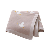 Couverture en coton Oeko-tex Mimixiong à motif jacquard d'oies pour apaiser et réchauffer les nouveau-nés, cadeau de naissance, couvertures douillettes