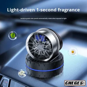 เครื่องหอมติดรถยนต์พลังงานแสงอาทิตย์ ดีไซน์พวงมาลัย<span class=keywords><strong>รถ</strong></span>แข่ง ของตกแต่งคอนโซลระดับไฮเอนด์ กลิ่นหอมสำหรับผู้ชาย - Product Image 3