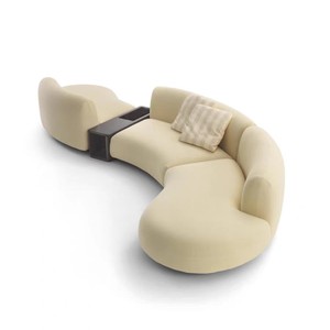 <span class=keywords><strong>Divano</strong></span> in Tessuto Combinato per Soggiorno, Stile Minimalista Italiano, Classico <span class=keywords><strong>Vintage</strong></span> <span class=keywords><strong>Curvo</strong></span> e Moderno - Product Image 4