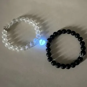 Atacado Alta Qualidade Coroa Magnética Amor Luminoso Chakra Casal Pulseira