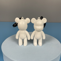 Modèle d'ours en résine populaire de 8 cm, pendentif DIY, artisanat fait main, peut être peint, design fluide, décoration d'intérieur, cadeau