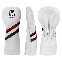 Housse de protection pour tête de club de golf en cuir PU imperméable, pour driver et fairway wood, accessoires de golf