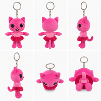 Porte-clés en peluche chat rose mignon, animal en peluche doux, breloque pour sac à dos, sac à main, clés, mini pendentif Kawaii, cadeau, poupées en peluche