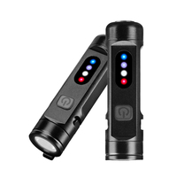 Linterna LED de Emergencia Recargable Tipo C, Mini Portátil, con Clip Magnético en la Parte Trasera, Luz Cob Roja, Blanca y Azul, para Camping