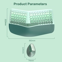 Combo de Teclado y Ratón Inalámbrico Ergonómico MOFII 2.4G con Reposamuñecas, Ratón Vertical de 1600DPI para PC/Laptop/Escritorio, en Stock