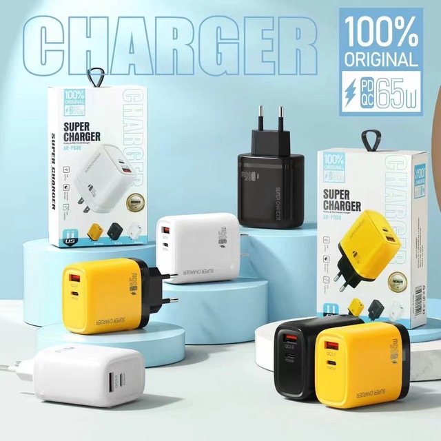 EU US Plug 65W GaN USB C Mobile Phone Quick Charge USB Type c PD Fast Charger USB-C Power Adapter