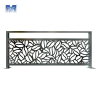 Balustrades et main courante en aluminium Balustre en métal Clôture moderne Intérieur Mme Parapet Tuyau carré Conception Ciment Balcon Garde-corps Hauteur