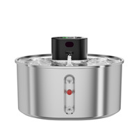 Nouvelle Fontaine à Eau Portable et Élégante pour Animaux de Compagnie en Acier Inoxydable, Sans Pompe, Séparation Électrolytique de l'Eau, Intelligente, Ovale, pour Chats, Chiens, Chatons et Chiots