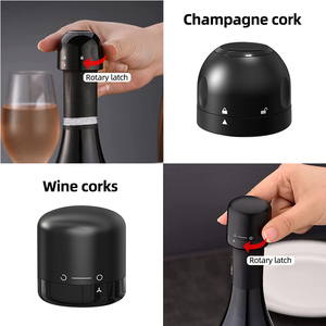 En stock <span class=keywords><strong>Bouchon</strong></span> de bouteille de champagne noir à verrouillage pivotant et réutilisable <span class=keywords><strong>Bouchon</strong></span> de <span class=keywords><strong>vin</strong></span> en <span class=keywords><strong>plastique</strong></span> vendeur supérieur - Product Image 3