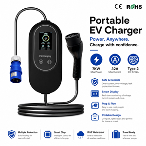 Pronta Consegna: Stazione di Ricarica Portatile 7KW Tipo 2 16A 32A IP65 per <span class=keywords><strong>BMW</strong></span>, TESLA, BYD, Aion V - Caricatore EV con Spina EU - Product Image 1