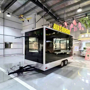 Electric Black Mobile White Food Trailer Fully Equipped Food Cart Food Vending Truck for Sale - Product Image 1