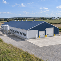 Bâtiment agricole en structure métallique, entrepôt préfabriqué pour l'agriculture, bâtiment métallique pour le stockage des aliments