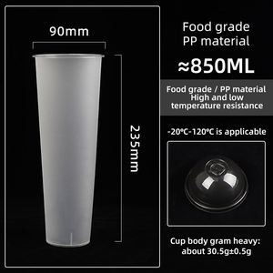 Disposable 500ml PP Plastic <b>Cups</b> With Different Types of Lids Can Be Customized for Restaurant Takeout <b>Cold</b> and Hot Drinks - Product Image 2