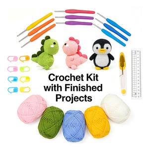 Kit de Crochet Carré en Coton – Outils de Tricot Écologiques et Doux – Accessoires DIY – Pack de Démarrage pour Débutants – Portable - Product Image 5