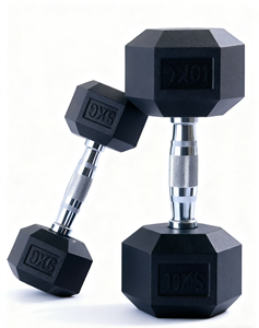 Ensemble d'haltères hexagonales en caoutchouc noir, vente en gros, pas cher, durables, portables, usage commercial, personnalisables en LBS/<span class=keywords><strong>KGS</strong></span>, 10kg-50kg - Product Image 2