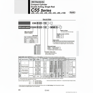 Cilindro compacto SMC Pneumatics pieza neumática de alta calidad - Product Image 1
