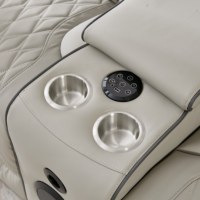 Canapé de cinéma électrique inclinable avec massage, deux places, en cuir véritable, design moderne, chargeur sans fil, pour utilisation dans les centres commerciaux et les hôtels
