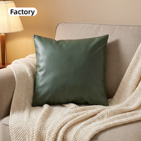 Housse de coussin décorative pour canapé de salon, en similicuir de vachette imperméable, vente en gros