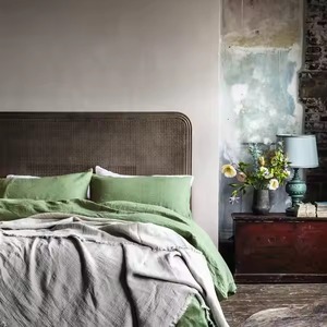 Draps de lit 100% lin, couleur unie, ensemble de literie en lin français 4 pièces, couleur unie, housse de couette en lin pur, draps de lit en lin - Product Image 1