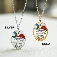 Kalung Bunga Wanita Lapis Emas 18K Bahan Stainless Steel, Perhiasan Hari Ibu, Kalung Oval Bunga Kelahiran, Kalung Persahabatan, Kalung Kenangan