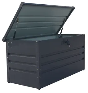 带锁定系统的大容量户外防水花园金属棚长凳集装箱露台储物箱