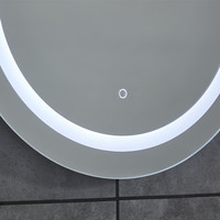 Miroir de bain lumineux à LED pour hôtels pour le maquillage Design rond moderne argenté design graphique