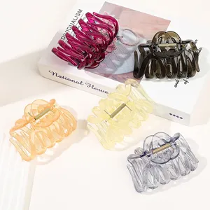 Pinzas de Pelo Grandes para Mujer, Horquillas de Acrílico Negras, Pasadores Tipo Cangrejo, Accesorios Transparentes para el Cabello, Estilo Coreano - Product Image 6