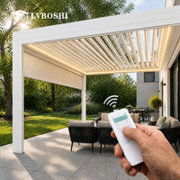 Moderne Wasserdichte 3x3m Garten-Pergola Ferngesteuertes Lamellendach Aluminium Bioklimatisches System Schattenspendende Terrassen-Gartenlaube