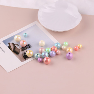 ลูกปัดอะคริลิกรูปทรงกลม สีรุ้ง สีมาการอง สำหรับทำเครื่องประดับ DIY ขนาด 8 มม. 10 มม. 12 มม. - Product Image 3