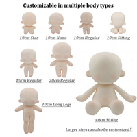 Poupée en coton anime personnalisée, jouet en peluche, figurine kawaii rembourrée avec tenue, boîte mystère, vente en gros, collection de cadeaux OEM