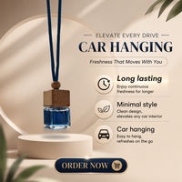 Diffuseur de parfum pour voiture en verre carré de 10 ml avec logo personnalisé, bouchon en bois, pendentif aromathérapie pour la décoration intérieure de voiture