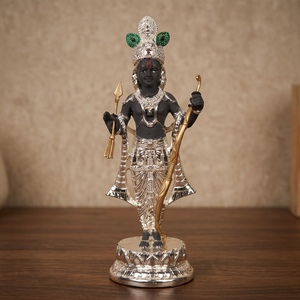 Silver Plated Ram Lala Idol Lord Shri Ram <b>Religious</b> <b>Statue</b> for Puja Home Temple Ayodhya Inspired Decor Gifting Item - Product Image 1