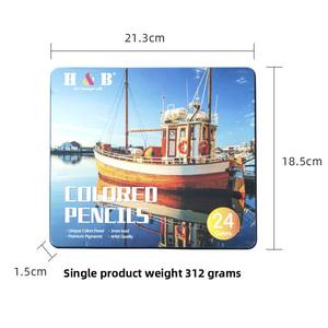 Lápices de Colores <span class=keywords><strong>a</strong></span> Base de Aceite, 24 Colores, Juego en Caja de Hierro, Colores Surtidos, Materiales de <span class=keywords><strong>Dibujo</strong></span> Artístico, Venta Directa de Fábrica Transfronteriza - Product Image 2