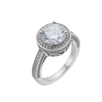 Vente en gros Argent 925 Moissanite Bague de Fiançailles Glacé Tour Coupe Halo Bijoux de Mariage pour Femmes Prix Usine