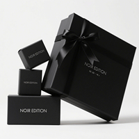 Caja de Regalo de Papel Personalizada de Lujo, Biodegradable, Ecológica, Plegable, Magnética, Negra, para Perfumes, Cosméticos, Arte, Ropa