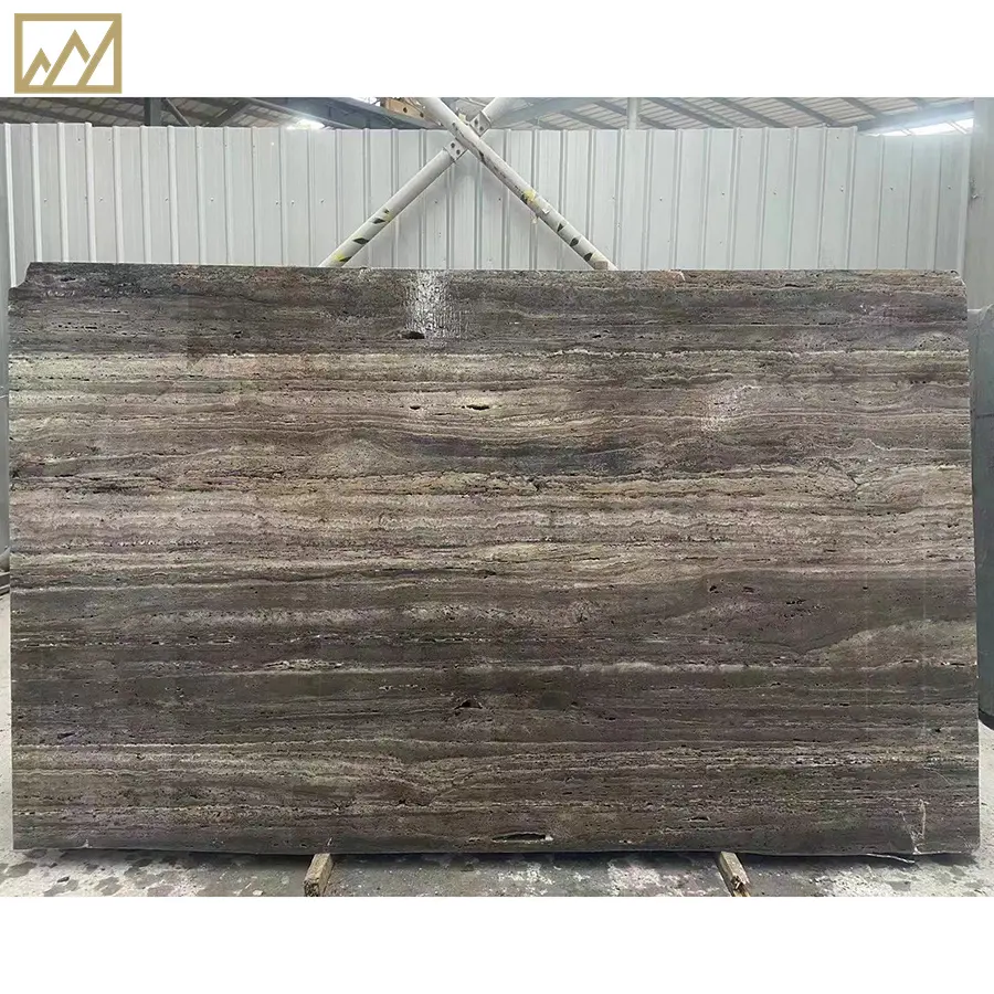 Kings-Wing khách sạn trang trí tường sàn travertine đá vôi gạch tự nhiên bạc Xám travertine đá phiến