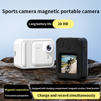 Caméra d'action HD 2K au design léger, longue autonomie de batterie, caméra miniature de poche à fixation magnétique pour l'extérieur