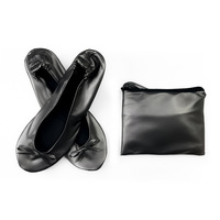 Nouveauté 2025, vente chaude : Chaussures de danse plates dorées pour boîte de nuit, ballerines pliables, escarpins, chaussures de ballet jetables